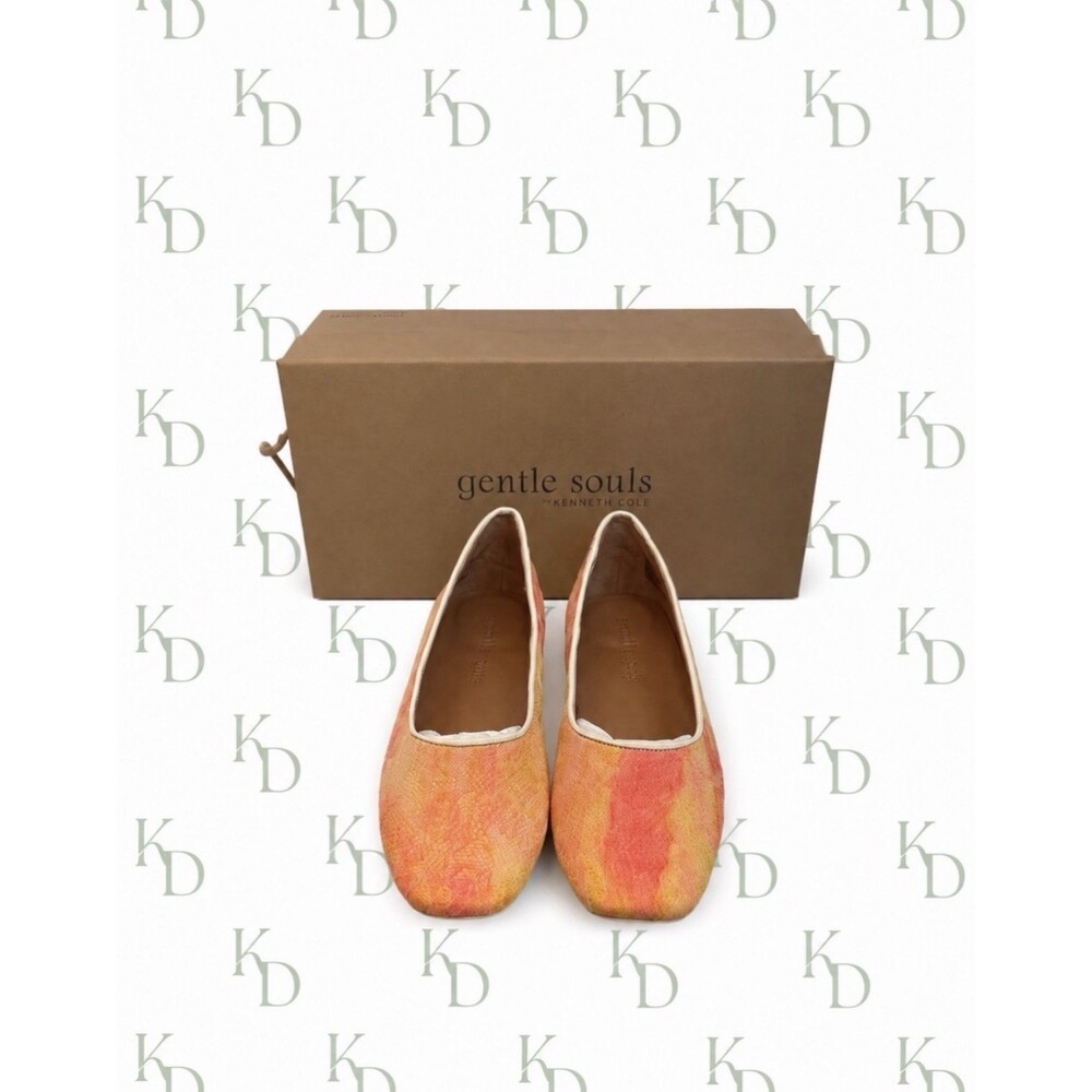 Gentle Souls Eugene Travel Ballet Flats Size 7.5M Tropical Pastel in Calf Skin